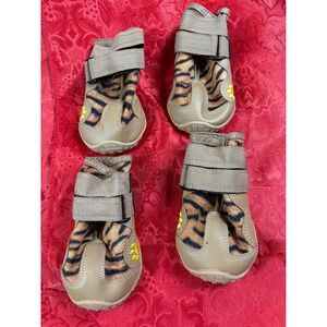 XSY&G Dog Boots Size 6 Tiger Print Waterproof Paw Protectors Shoes New NIB